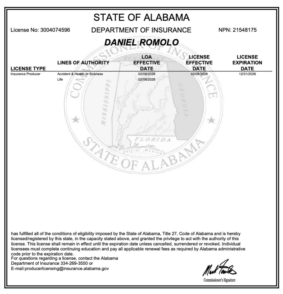 Alabama insurance license