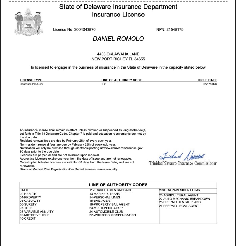 Delaware insurance license