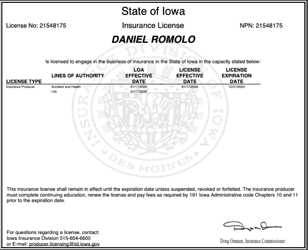 Iowa insurance license