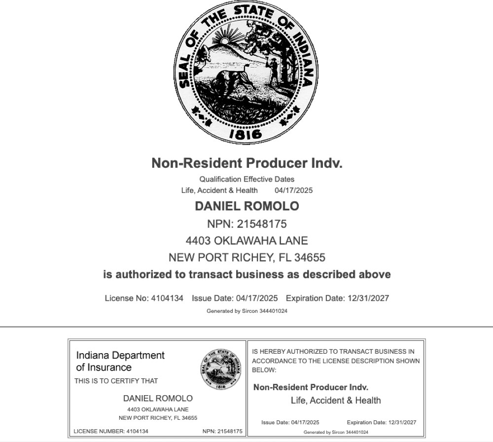 Indiana insurance license