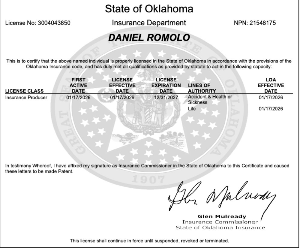 Oklahoma insurance license