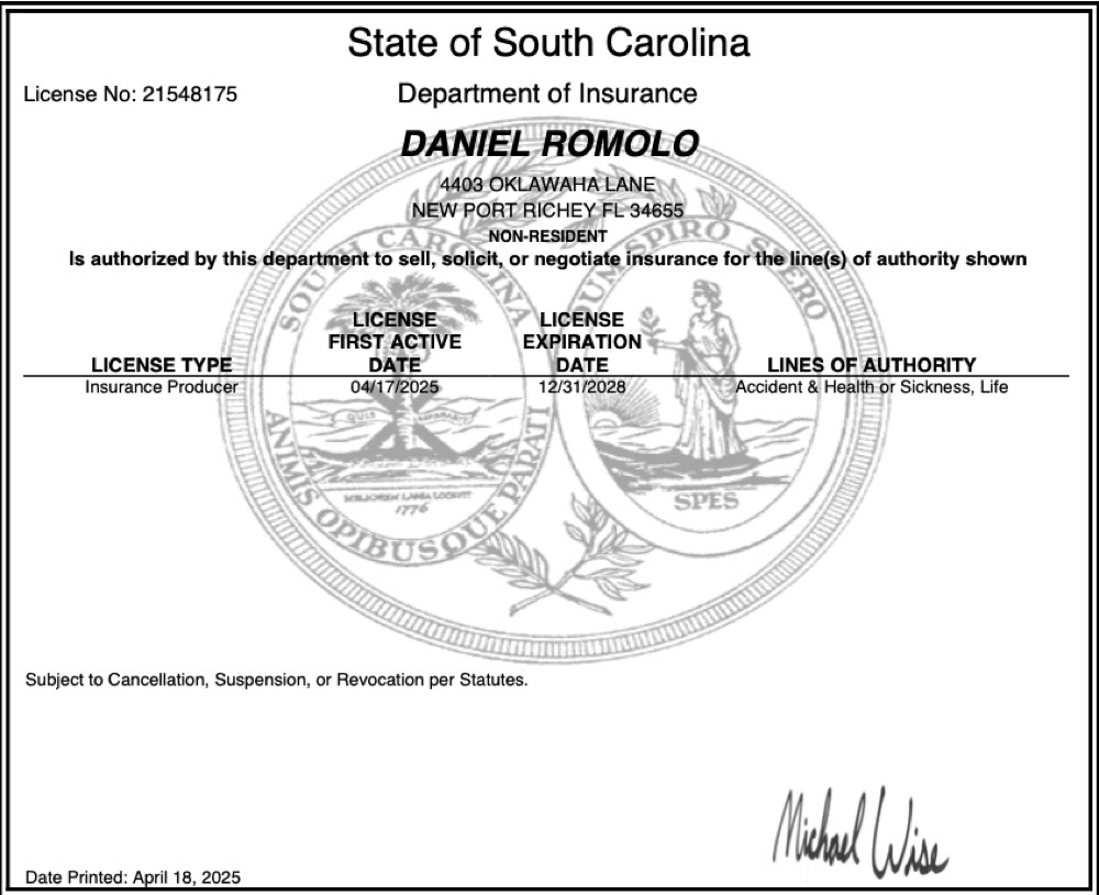 South Carolina insurance license