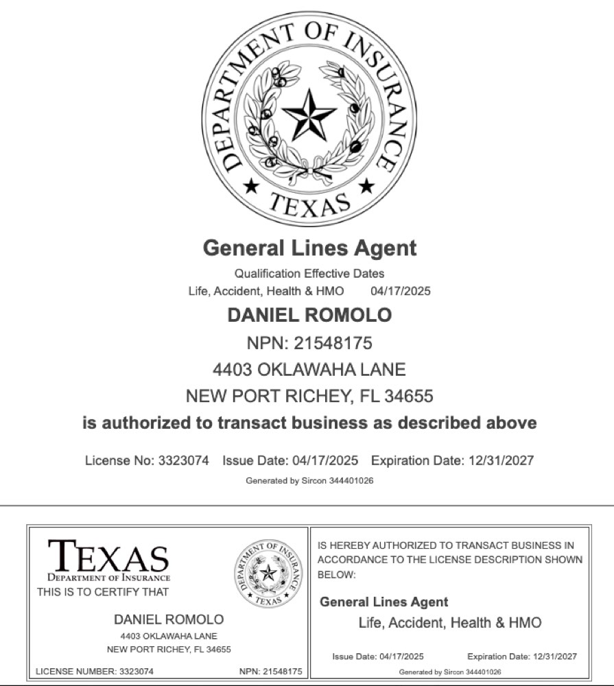 Texas insurance license