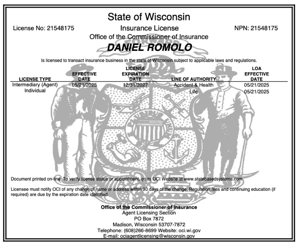 Wisconsin insurance license