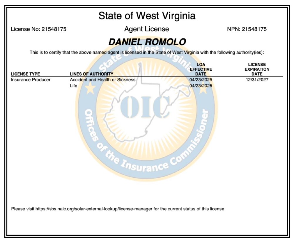 West Virginia insurance license