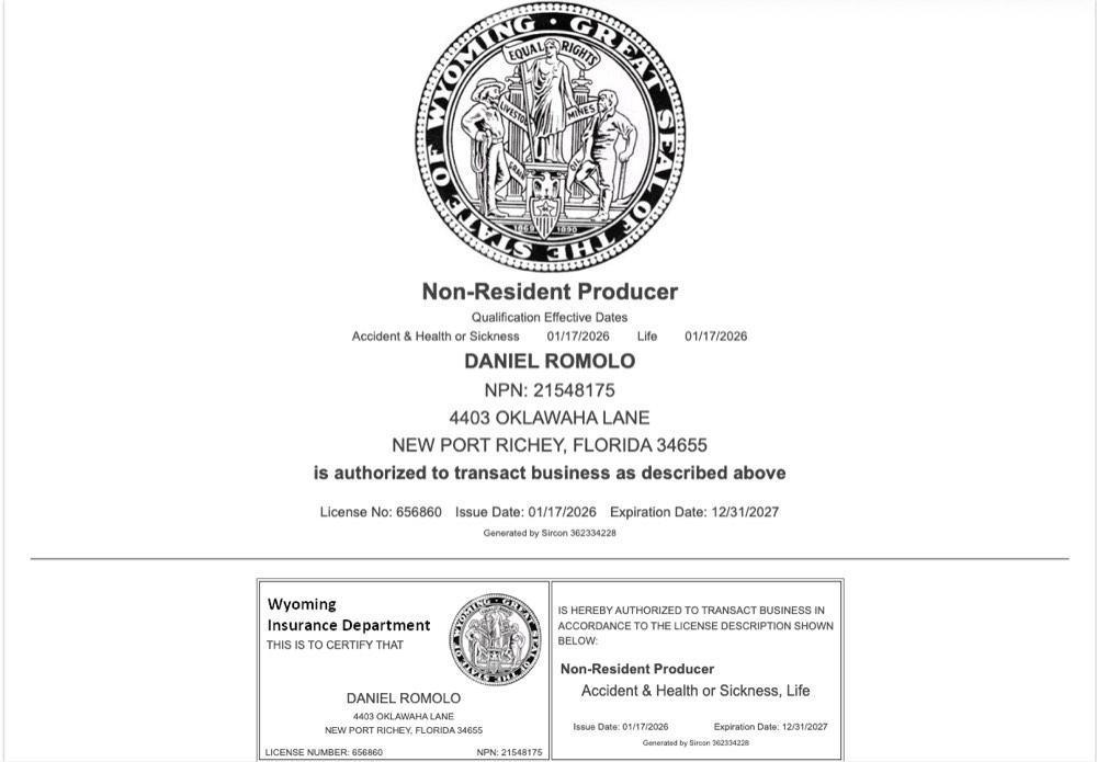 Wyoming insurance license